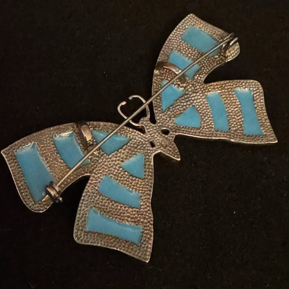 Vintage Sterling Silver Butterfly Brooch Pin or Pendant